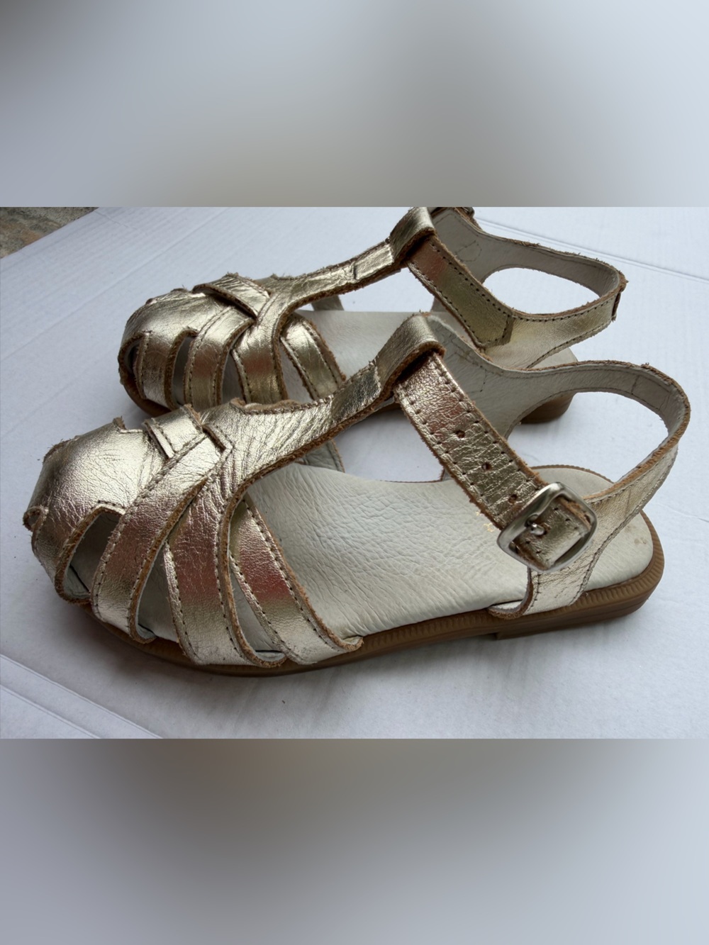 La Coqueta Sophia Sandal Metallic Gold Leather Girls Sandals | EU 26 - Picture 8 of 15